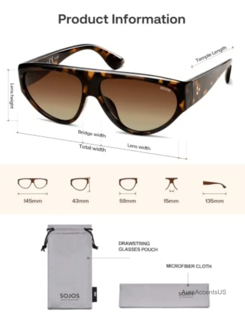 Oversized Polarized Aviator Sunglasses Retro 80s 90s UV400